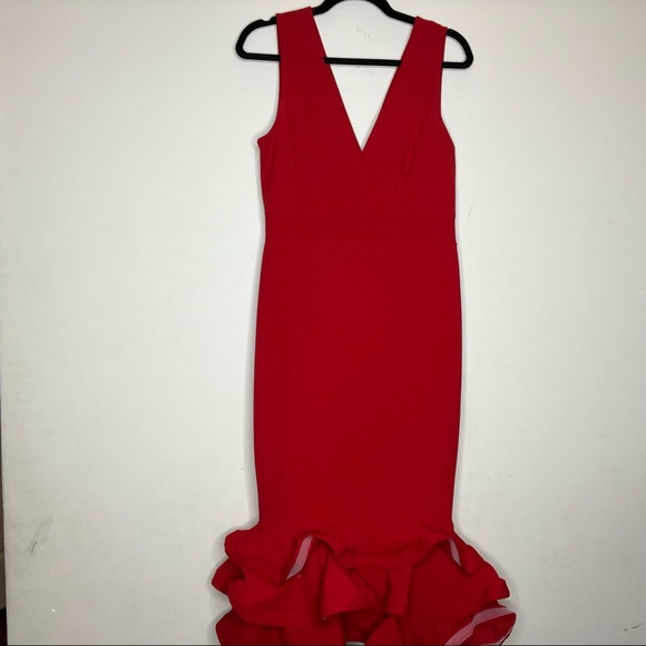 Fashion Nova Red Ruffle Dress Valentines Day dress - Picture 5 of 7